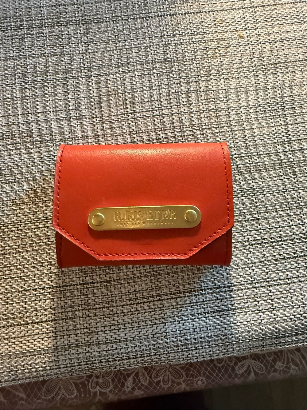 R. R. RITTER Red Leather Card Wallet